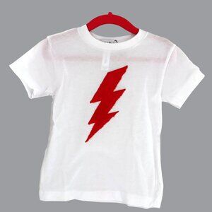 Jack & Nicole Lightning Bolt Graphic Tee Baby 2T White Casual Simple Basic NWT